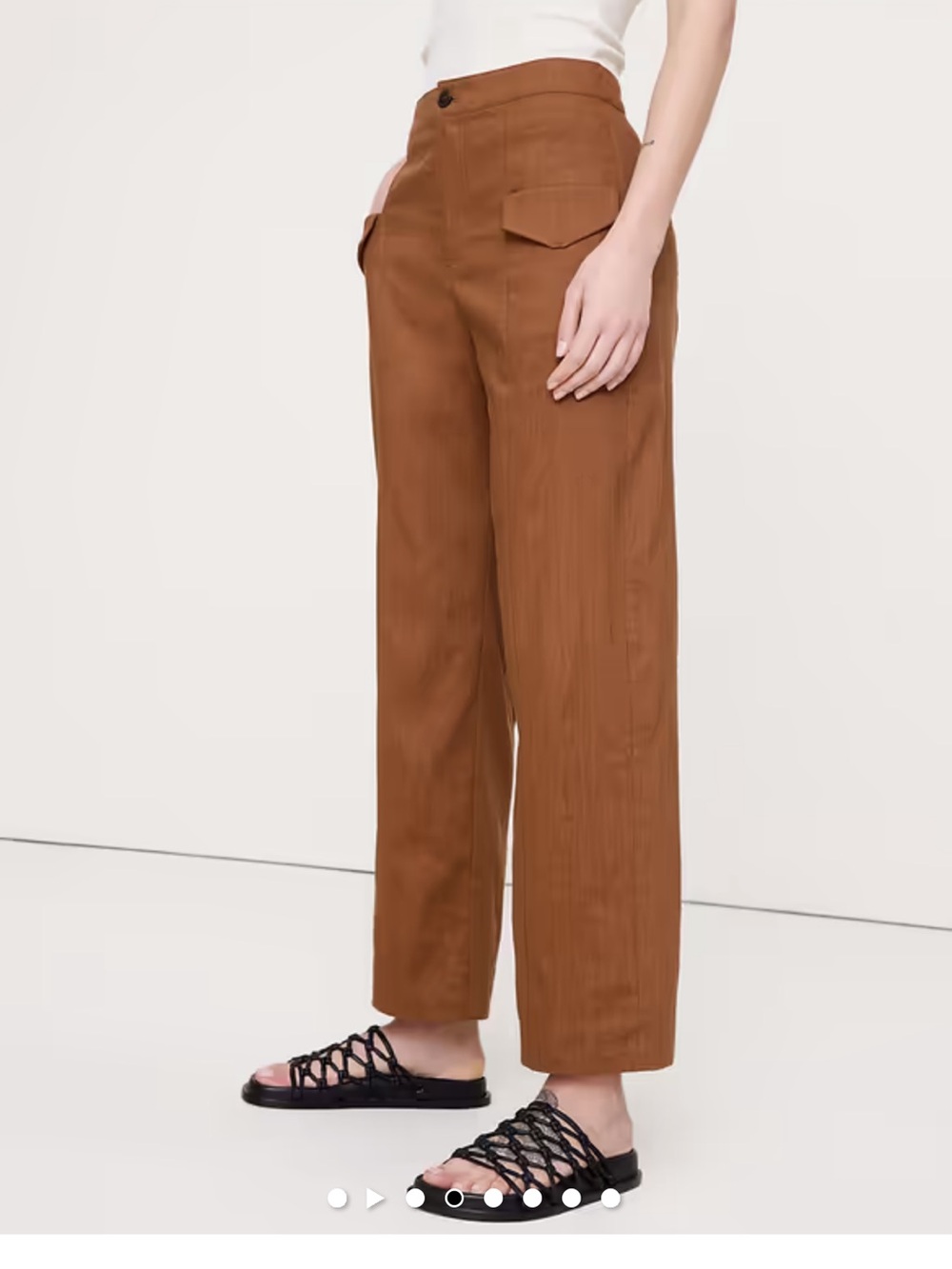 Banana Republic HIGH-RISE STRAIGHT UTILITY PANT STRETCH LINEN-VISCOSE